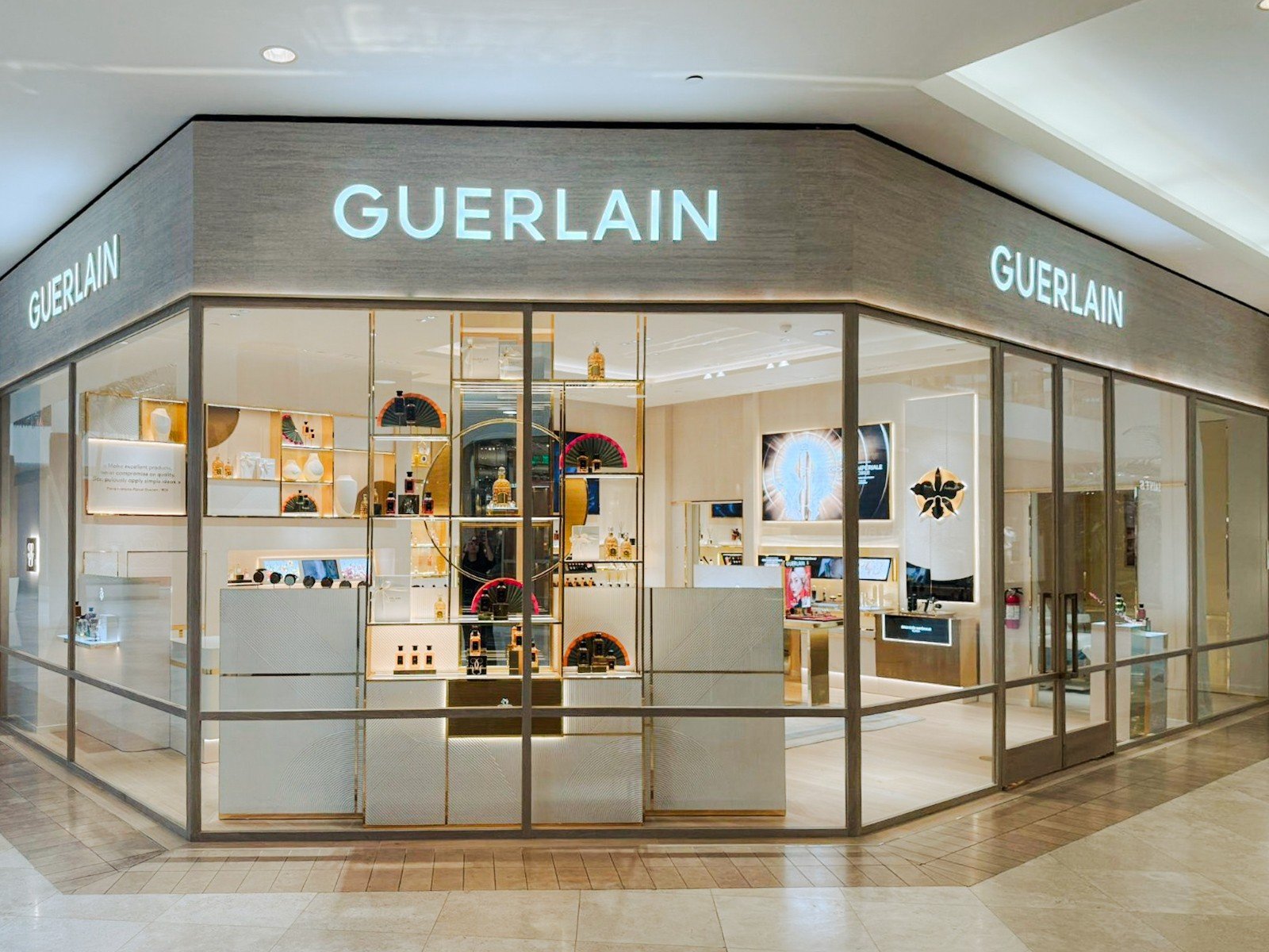 Guerlain corner boutique facade millwork by SignWorks